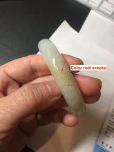 Load image into Gallery viewer, 57.5mm certified 100% natural Type A icy watery light yellow/white with jadeite jade bangle BL56-3288