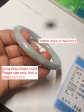 Load image into Gallery viewer, 57.6mm certificated Type A 100% Natural light green/dark green/purple slim round cut Jadeite Jade bangle BG53-2960
