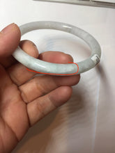 Load image into Gallery viewer, 60mm Certified Type A 100% Natural light green white round cut jadeite Jade bangle PB261-(3216)