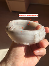 Load image into Gallery viewer, 58mm 100% natural white/gray/pink/brown/purple Quartzite (Shetaicui jade) carved flowers bangle XY111