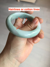 Load image into Gallery viewer, 56.3mm certified 100% natural type A light green white chubby jadeite jade bangle BQ62-6872