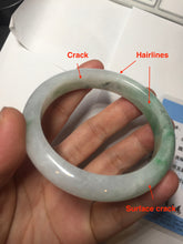 Load image into Gallery viewer, 56.1mm certified 100% natural icy watery light white/sunny green jadeite jade bangle BN71-3879