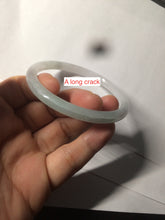 Load image into Gallery viewer, 54.5mm certified 100% natural green/purple/white slim round cut jadeite jade bangle L147-5552