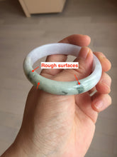 Load image into Gallery viewer, 53mm certified 100% natural Type A light green purple jadeite jade bangle AA33-4281