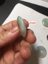 Load image into Gallery viewer, 23.5-27.7mm 100% Natural apple green/white jadeite Jade Safety Guardian Button(donut) Pendant group BK112