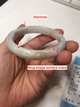 Load image into Gallery viewer, 54.5mm Certified Type A 100% Natural light green/white Jadeite Jade bangle Bl123-1274