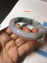 Load image into Gallery viewer, 55.9mm Certified 100% natural Type A light purple with sunny flying flowers jadeite jade bangle BL106-8719