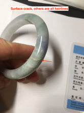 Load image into Gallery viewer, 57.5mm certified type A 100% Natural icy watery light green/purple/white Jadeite jade bangle BH138-1314