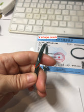 Load image into Gallery viewer, 62.5mm Certified Type A 100% Natural deep sea dark green/blue/black slim round cut Guatemala Jadeite bangle PC162-7020