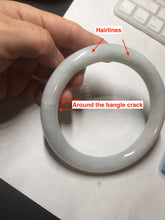 Load image into Gallery viewer, 74.5mm certified Type A 100% Natural light green white round cut plus size Jadeite Jade bangle BP171-(1257)