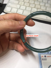 Load image into Gallery viewer, 56mm Certified Type A 100% Natural dark green/blue/gray Guatemala slim round cut Jadeite bangle PJ20-9698