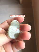 Load image into Gallery viewer, Type A 100% Natural Light Green gray (淡油冰)Jadeite Jade Horse Pendant PC233