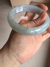 Load image into Gallery viewer, 56mm Certified Type A 100% Natural icy watery light green purple jadeite Jade bangle BK124-3398