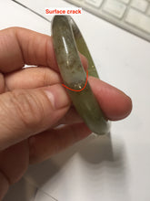 Load image into Gallery viewer, 55.5mm Certified Type A 100% Natural green yellow/sugar brown flying dandelions nephrite Jade bangle HN51-0488