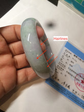 Load image into Gallery viewer, 56.2mm certified Type A 100% Natural green/purple chubby Jadeite Jade bangle AY73-5917