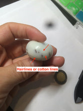 Load image into Gallery viewer, 100% Natural white beige with black/brown flying dandelions Osmanthus fragrant cheese cake nephrite Jade pendant/worry stone HT68