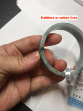 Load image into Gallery viewer, 52.8mm Certified type A 100% Natural green with green floating flowers Jadeite Jade square bangle PC36-0408