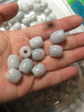 Load image into Gallery viewer, 12mm Type A 100% Natural white/light green/purple olive shape Jadeite Jade LuluTong (Every road is smooth) beads AX23 (Add on item)