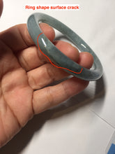 Load image into Gallery viewer, 55.5mm Certified Type A 100% Natural dark green/purple/gray round cut Jadeite bangle AA127-6935