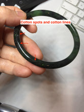 Load image into Gallery viewer, 62mm Certified 100% Natural Fresh Young Green/Dark Green/Black Green Ink Painting (绿水墨) Round Cut Nephrite (Wulanhai 乌兰海碧玉) Bangle HF133-7301
