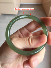 Load image into Gallery viewer, 53.7mm Certified 100% Natural lake green gray black Nephrite Bangle HN174-6922