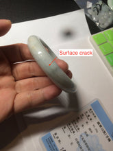 Load image into Gallery viewer, 58.4mm certified Type A 100% Natural light green white Jadeite Jade bangle AF90-2939