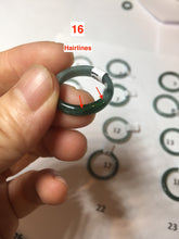 Load image into Gallery viewer, 16.7mm Size 6 1/4 100% natural type A icy watery dark green blue black gray Guatemala jadeite band ring group PE129