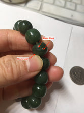 Load image into Gallery viewer, 100% Natural 10.8/12mm dark green/gray/black vintage style Jade (碧玉)bead bracelet group HT132