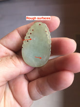 Load image into Gallery viewer, Type A 100% Natural Light Green-Gray (淡油冰) Jadeite Jade Monkey with Longevity Peach (寿桃) Pendant – Wisdom, Courage & Longevity PC240