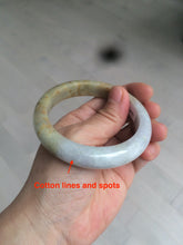 Load image into Gallery viewer, 55.5 mm Certified type A 100% Natural green/yellow/light purple with red floating flowers Jadeite bangle AZ84-1645