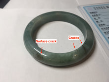 Load image into Gallery viewer, 57.2mm Certified type A 100% Natural oily dark green (老油青) blue gray black Mountains Afar (远山)Jadeite bangle PC258-0553