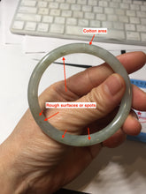 Load image into Gallery viewer, 54.7mm Certified type A 100% Natural light green gray black slim round cut Jadeite bangle PA193-2468