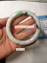 Load image into Gallery viewer, 57.5mm certified type A 100% Natural sunny green/purple round cut Jadeite jade bangle PH186-1264