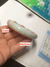Load image into Gallery viewer, 55.7mm 100% natural Type A sunny green/brown/white jadeite jade bangle R97-3332