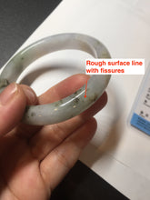 Load image into Gallery viewer, 57.5mm Certified Type A 100% Natural icy watery white purple black brown seaweeds and golden sand Jadeite Jade bangle H159-7064