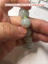 Load image into Gallery viewer, 12mm size 50-54mm 100% natural type A light green white jadeite jade beads bracelet AZ191