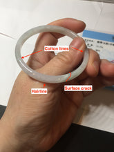 Load image into Gallery viewer, 52mm certified 100% natural icy watery Type A light green/purple slim jadeite jade bangle BS71-5472