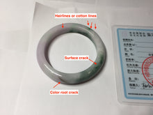 Load image into Gallery viewer, 55.5mm Certified 100% natural Type A sunny Green & Light Purple(春带彩) jadeite jade bangle PH247-0509
