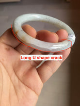 Load image into Gallery viewer, 50.2mm Certified Type A 100% Natural light green yellow purple round cut Jadeite Jade bangle BQ49-8191