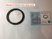 Load image into Gallery viewer, 60.7mm Certified 100% Natural Fresh Young Green/Dark Green/Black Green Ink Painting (绿水墨) Round Cut Nephrite (Wulanhai 乌兰海碧玉) Bangle HF136-7318