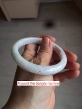 Load image into Gallery viewer, 55.5mm Certified 100% natural Type A sunny green/white jadeite jade bangle BH28-5421
