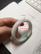 Load image into Gallery viewer, 56.5mm certified Type A 100% Natural sunny green/purple/white(白底青) Jadeite Jade bangle BF139-4075