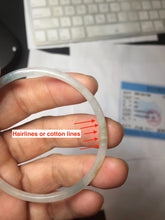 Load image into Gallery viewer, 51.4mm certified 100% natural Type A icy watery light green clear Supper skinny round cut jadeite jade bangle PH205-6185