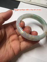 Load image into Gallery viewer, 52mm 100% natural Type A sunny green pink carved and golden-painted jadeite jade bangle PH201