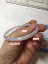 Load image into Gallery viewer, 59.6mm Certified Type A 100% Natural white/light purple round cut Jadeite Jade bangle BG216-8574
