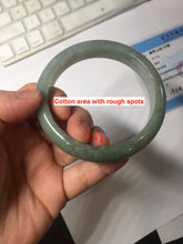 Load image into Gallery viewer, 57mm certified type A 100% Natural dark green gray Jadeite jade bangle PJ48-2857
