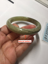 Load image into Gallery viewer, 56mm Certified Type A 100% Natural green yellow/sugar brown flying dandelions nephrite Jade bangle HN53-0479