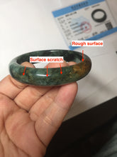 Load image into Gallery viewer, 52.7mm Certified Type A 100% Natural brown oily dark green(老油青) gray black Jadeite Jade bangle PC218-6231