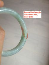 Load image into Gallery viewer, 55mm Certified type A 100% Natural super icy watery sunny green Jadeite bangle AY26-1659