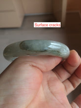 Load image into Gallery viewer, 53.5mm certified 100% natural Type A icy watery green/gray jadeite jade bangle AF86-0223